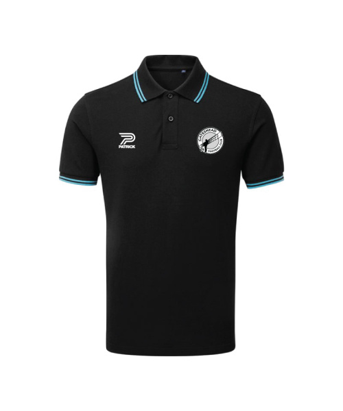 Gateshead FC Mens Polo Black / Turquoise Blue 